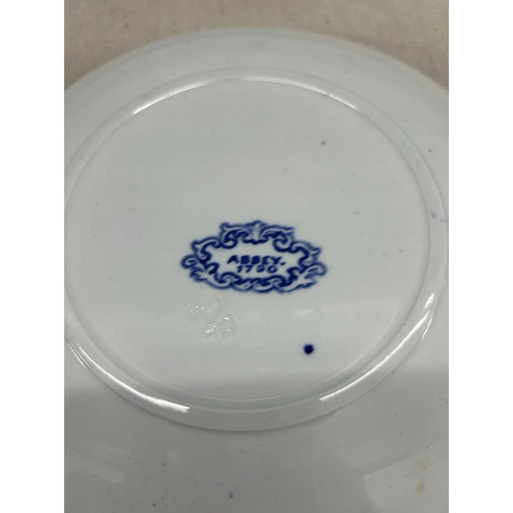 George Jones Abbey Cake Plate (282) Flow Blue